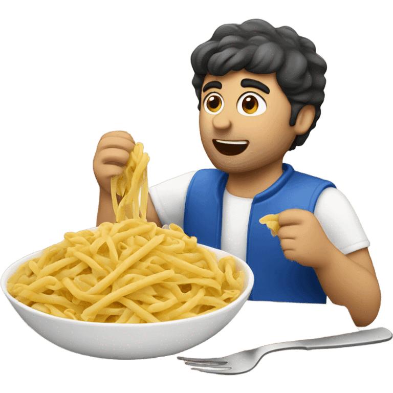 Italian guy eating pasta emoji