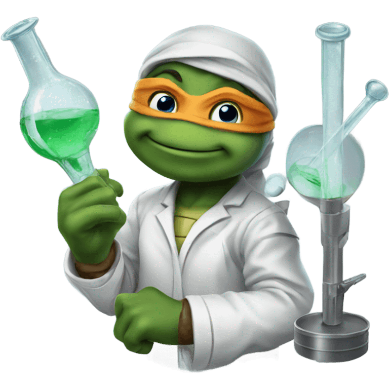 The ninja turtles doing science emoji