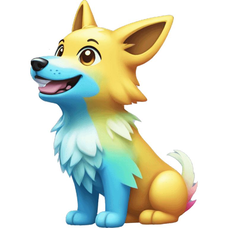 Colorful Gardient Shiny Electric Dog Pokémon emoji