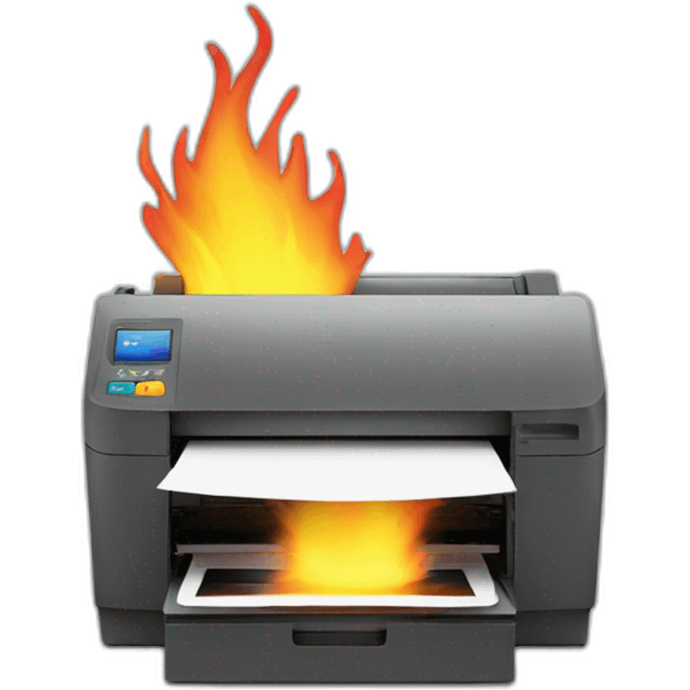 Printer on fire emoji