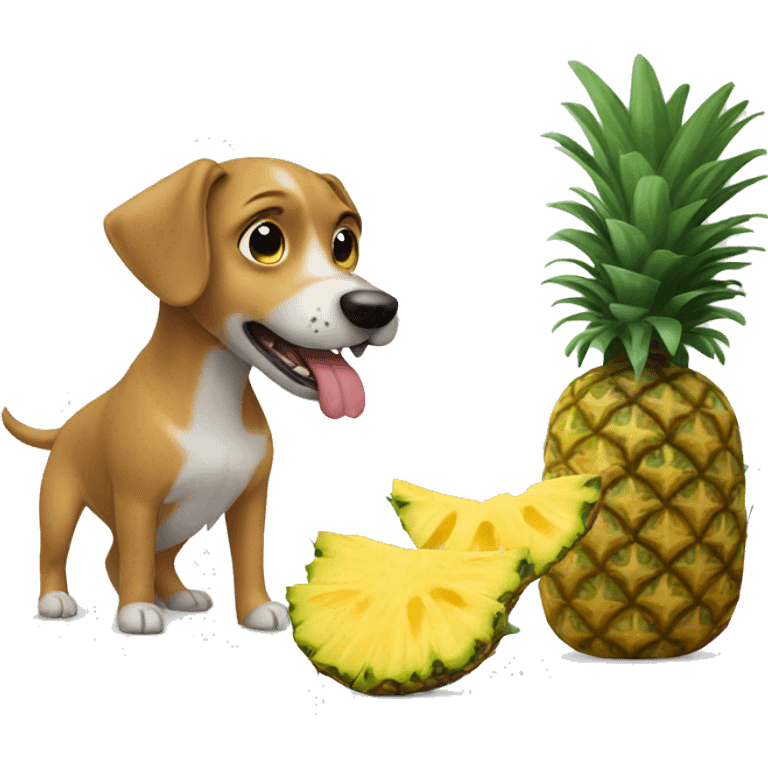 Dog eating pineapple  emoji