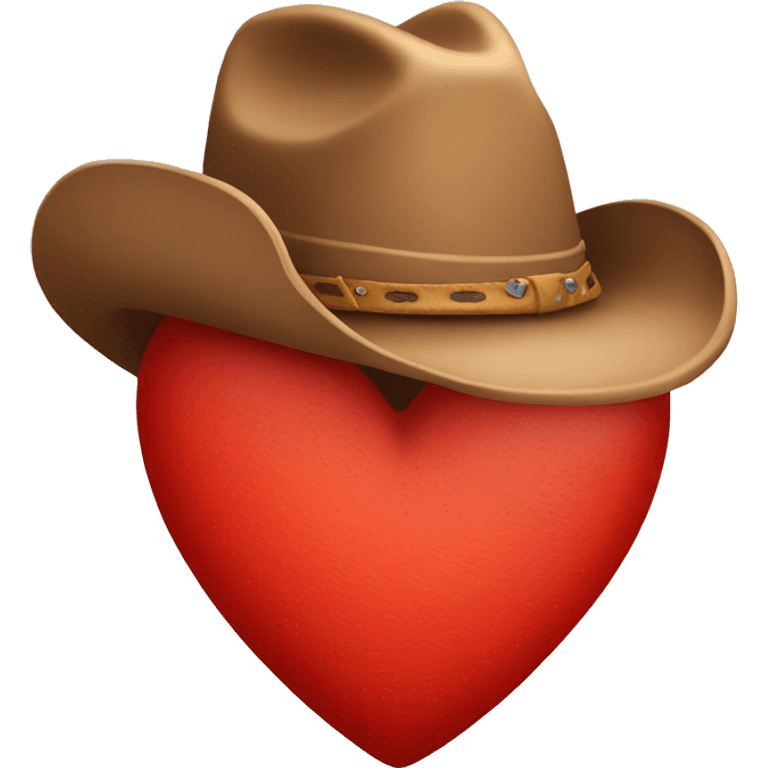 red heart with cowboy hat on top emoji