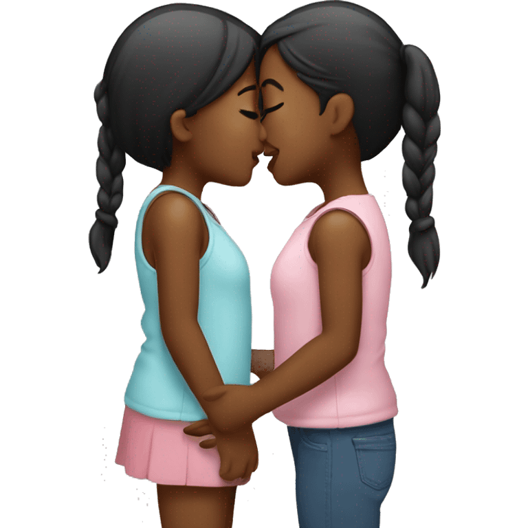 Two girls kissing  emoji