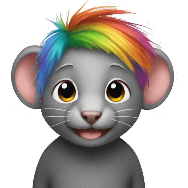 Rat either rainbow hair emoji