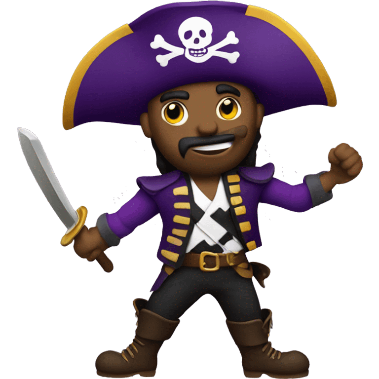 Purple pirate with a football emoji