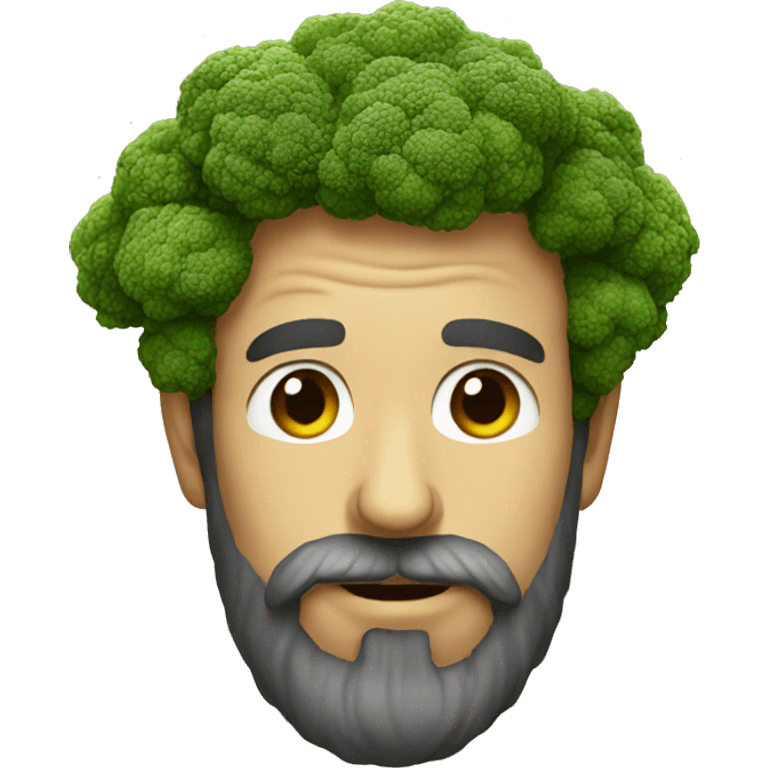 Bearded man face that is a broccoli emoji