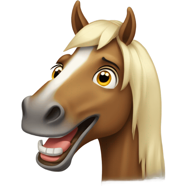 A horse smiling emoji