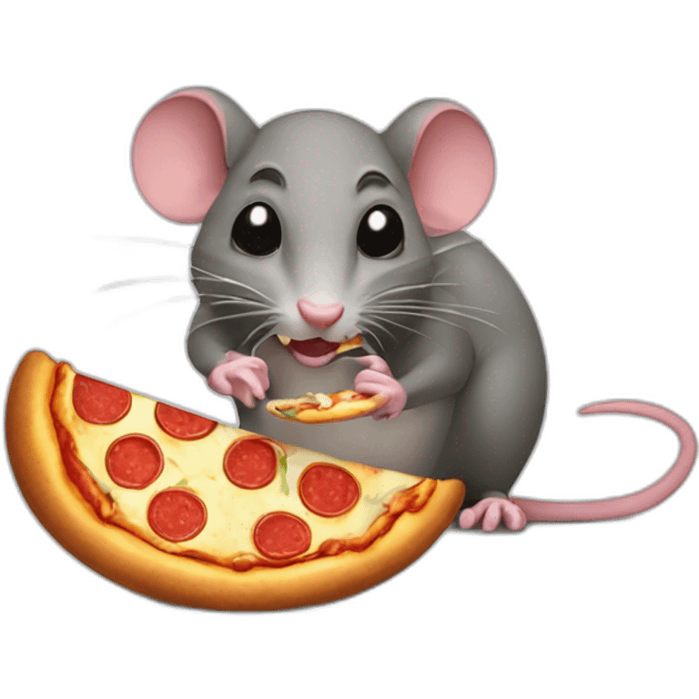 Rat eating pizza emoji