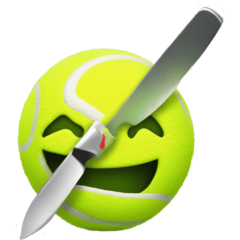 Tennis ball with knife emoji