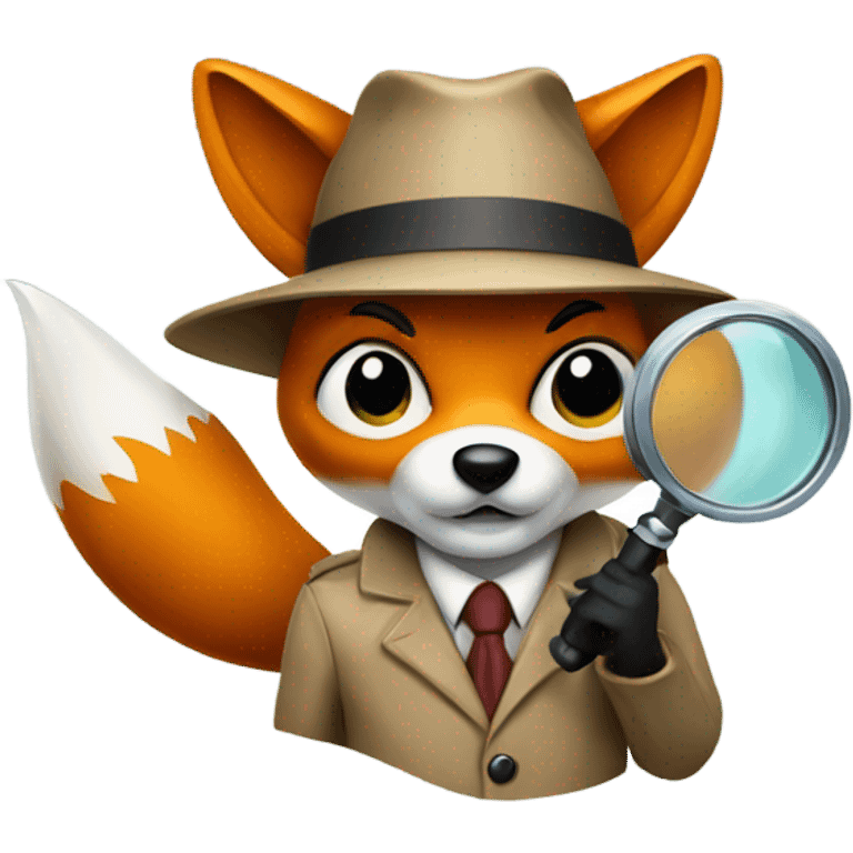 fox detective with a magnifying glass emoji