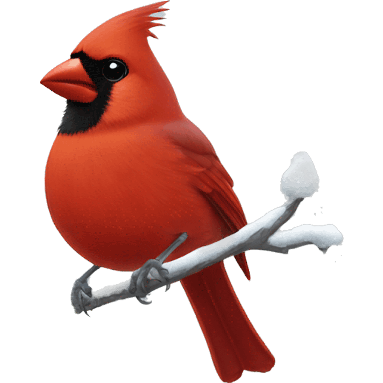 Red cardinal in snow emoji