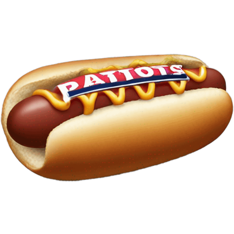 Hot dog with a patriots jersey  emoji