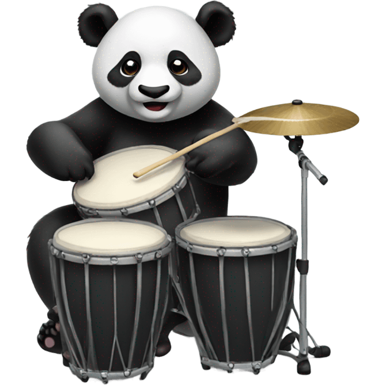 Panda playing the drums  emoji