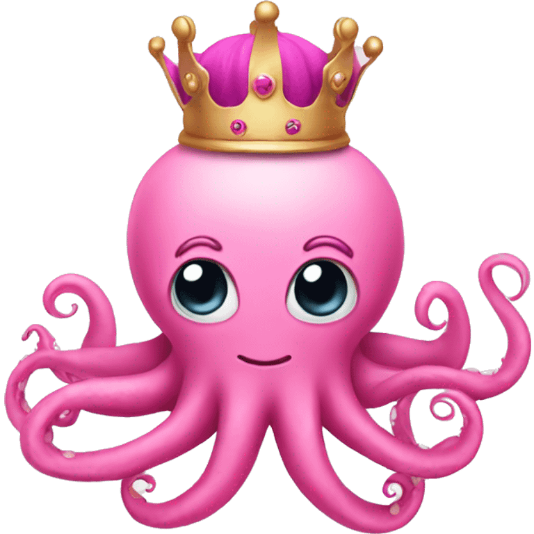 pink Octopus with crown emoji