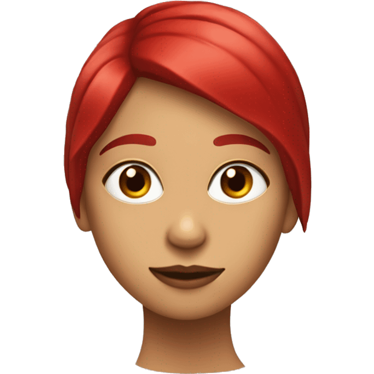 chica con pelo rojo, ojos marrones  emoji