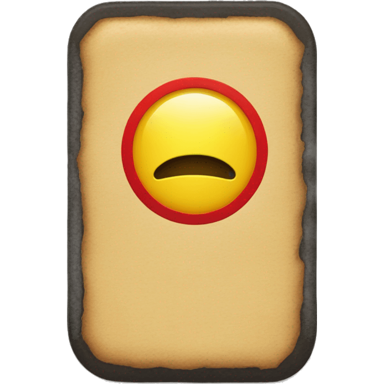 a black and red rectangle with a medium-sized yellow circle in the middle emoji