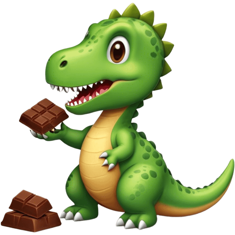 Dino eating chocolate  emoji