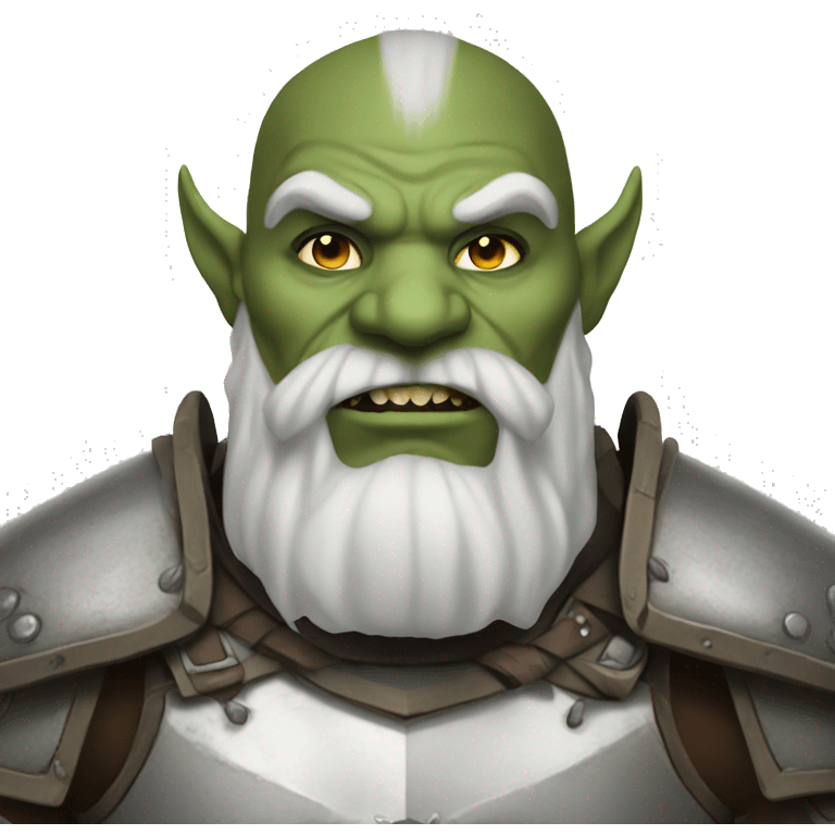 orc with heavy white armor fantasy emoji