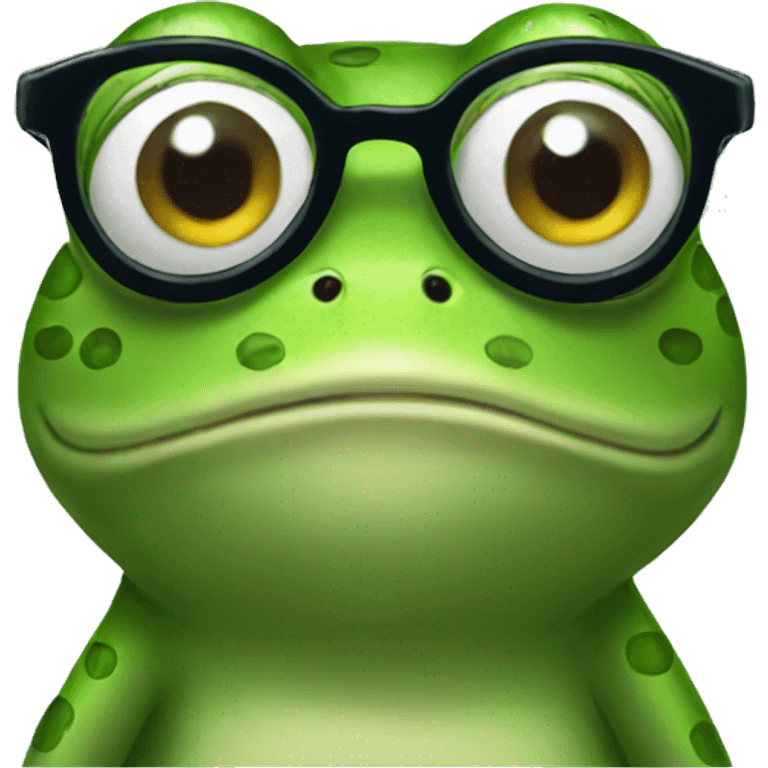 Frog emoji that look like nerd  emoji