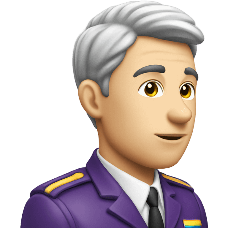 Caucasian male gay pilot kissing egg plant emoji