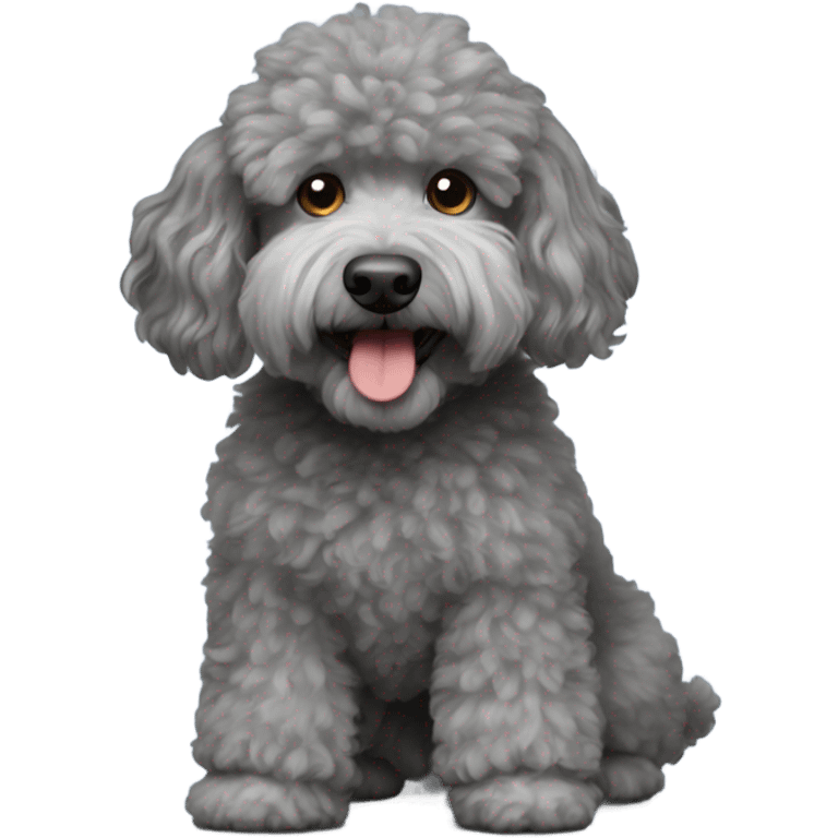 Shaggy Small grey poodle mix emoji