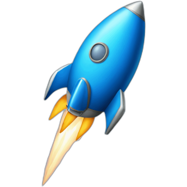 blue rocketship diagonal emoji