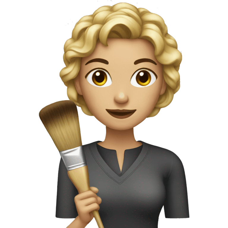 woman with brush emoji