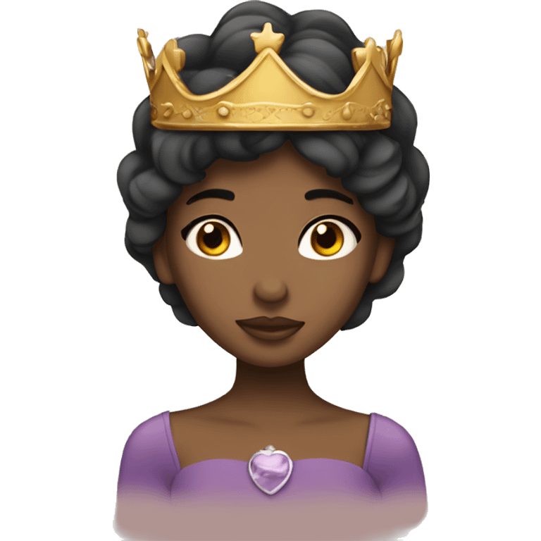 prinses with crown dark hair and with closed eyes emoji