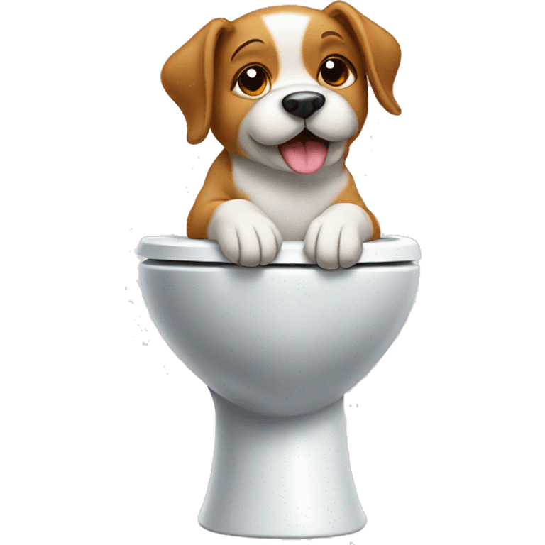 Dog sitting on a toliet emoji