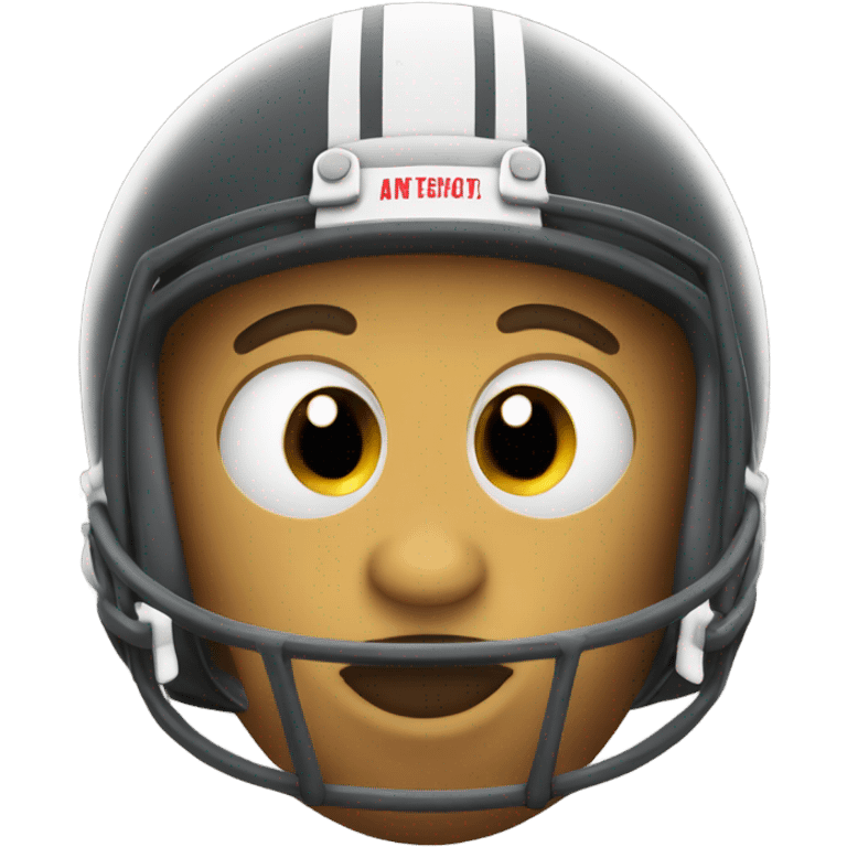 A pancake face wearing football helmet  emoji