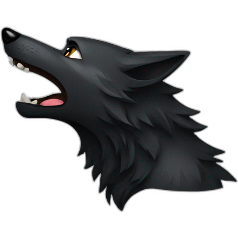 Black wolf howling  emoji