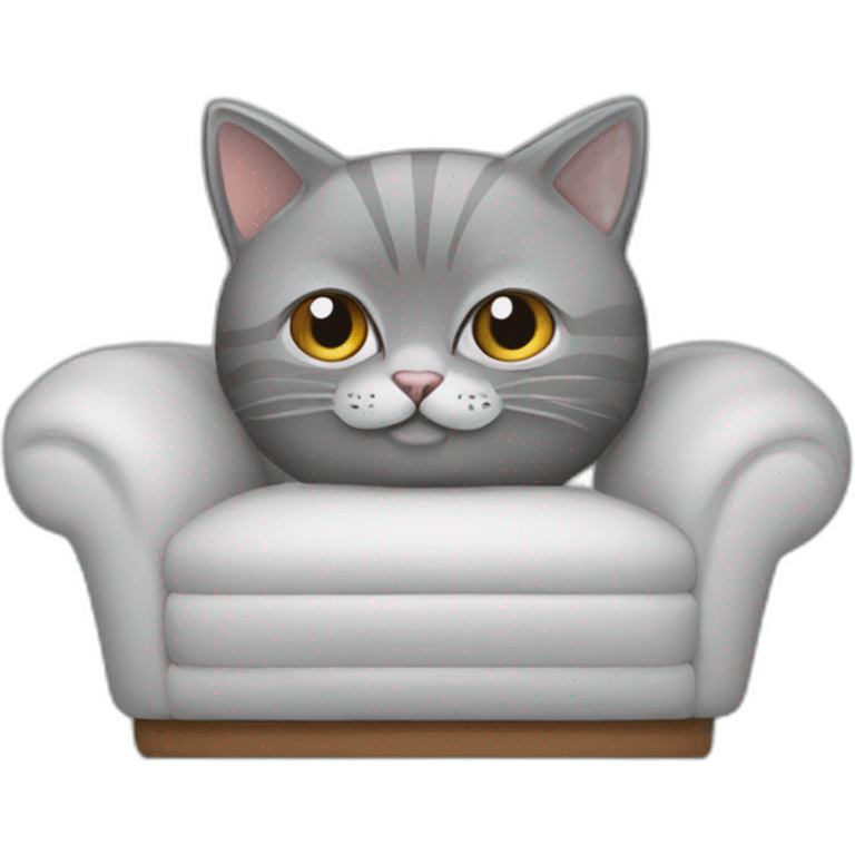 Chat gris sur canapé  emoji