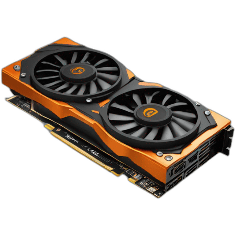 gpu with dark orange color and write NOVACASH AI on it  emoji