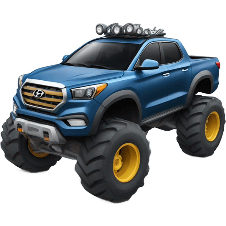 Hyundai with monster truck  emoji