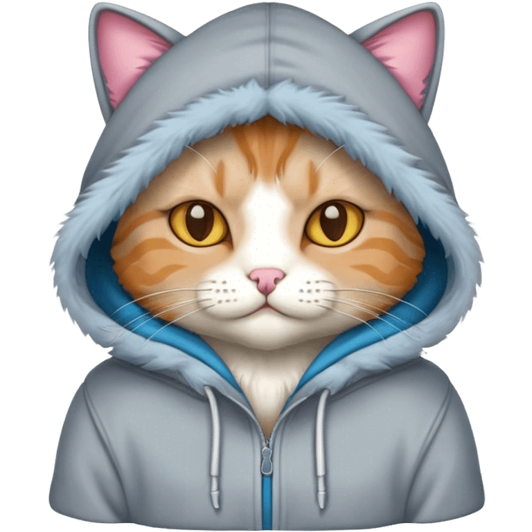 Cat with hoodie emoji