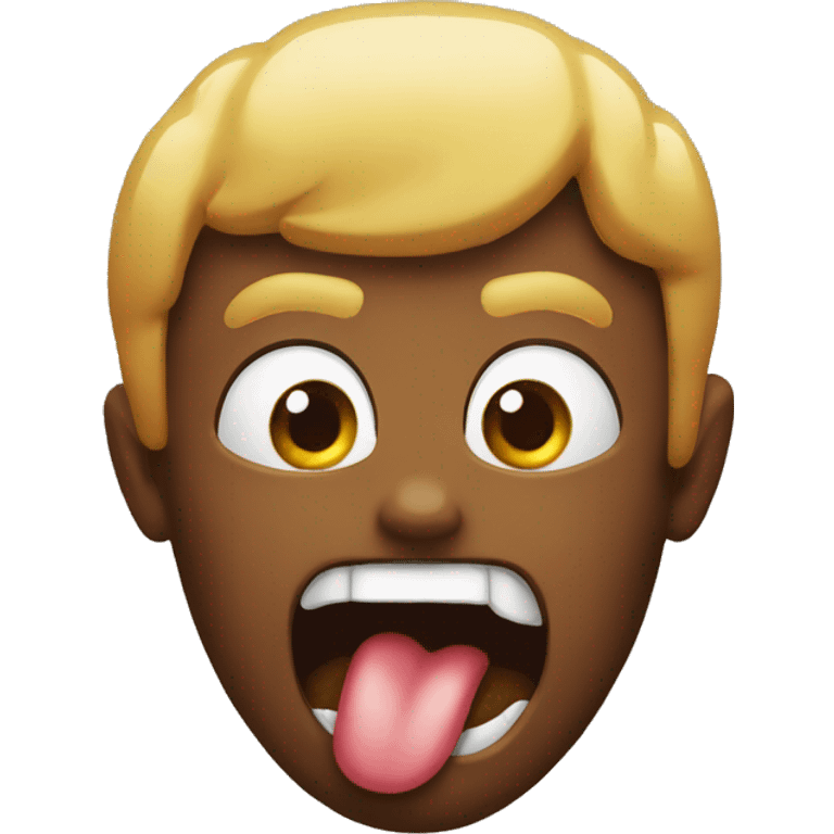 Emoji pulling tongue to taunt emoji