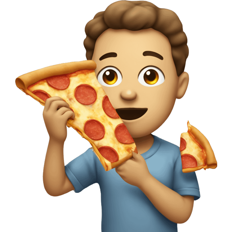 Emoji Eating A piece of pizza emoji