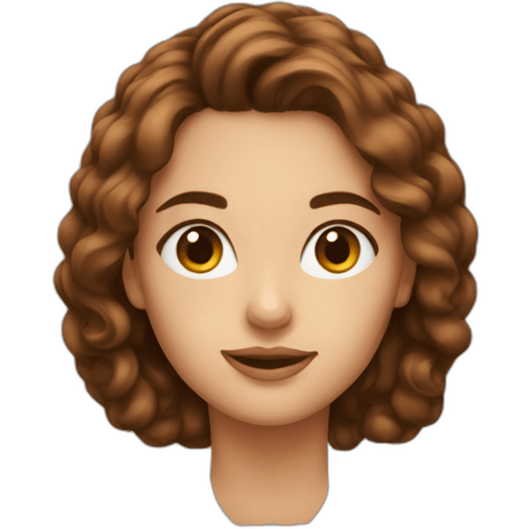 beautiful women face with brown hair emoji