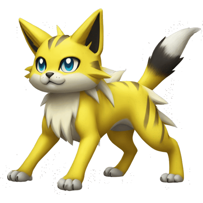 Yellow lombax-Zeraora-Renamon-cat full body emoji