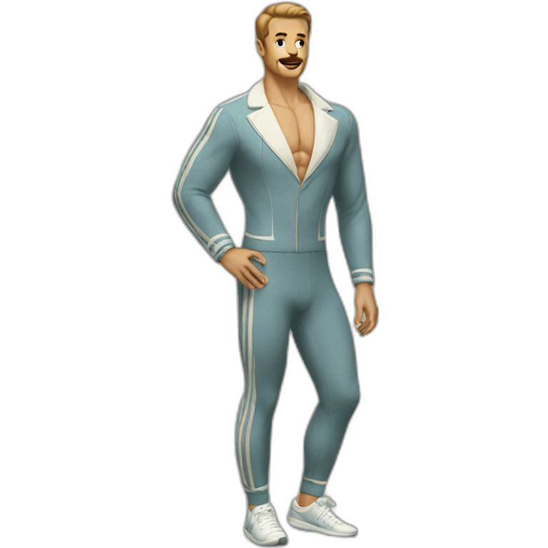 Vintage men workout suit emoji