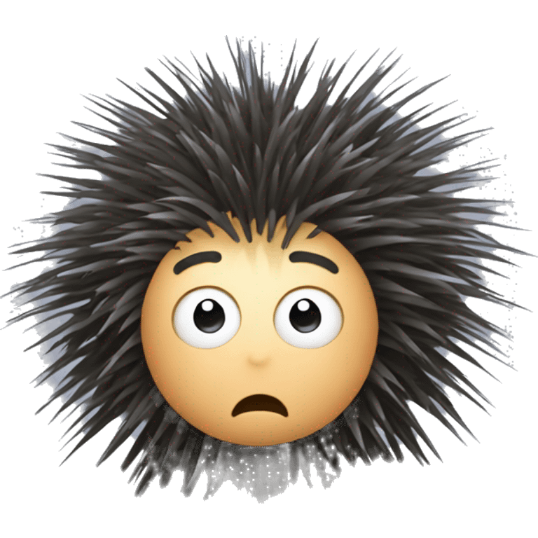 Porcupine man with star eyes looking shocked dizzy static hair emoji