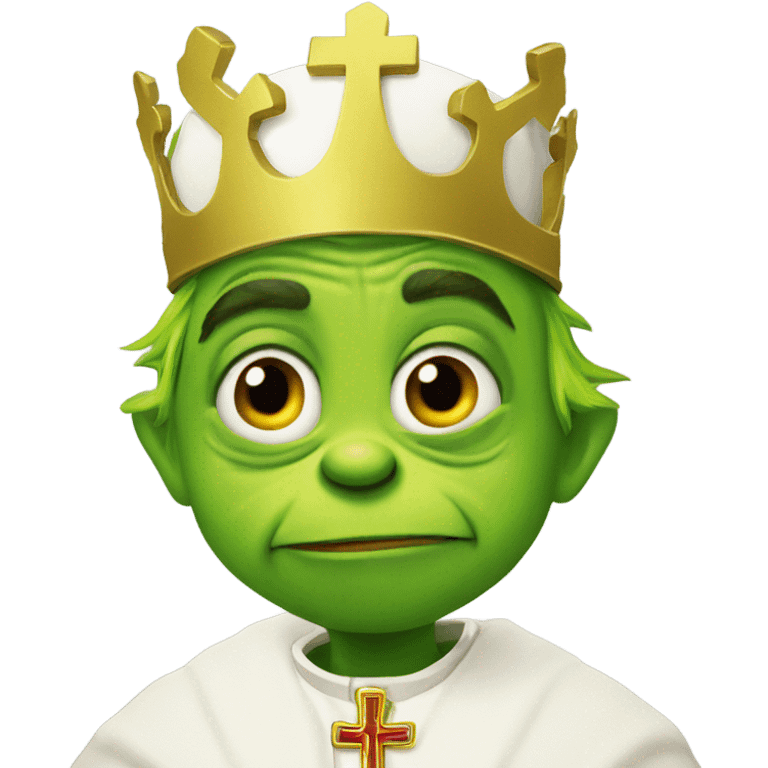 Grinch dressed as the pope emoji