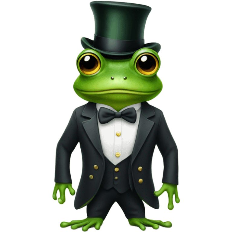 Frog with top hat  emoji