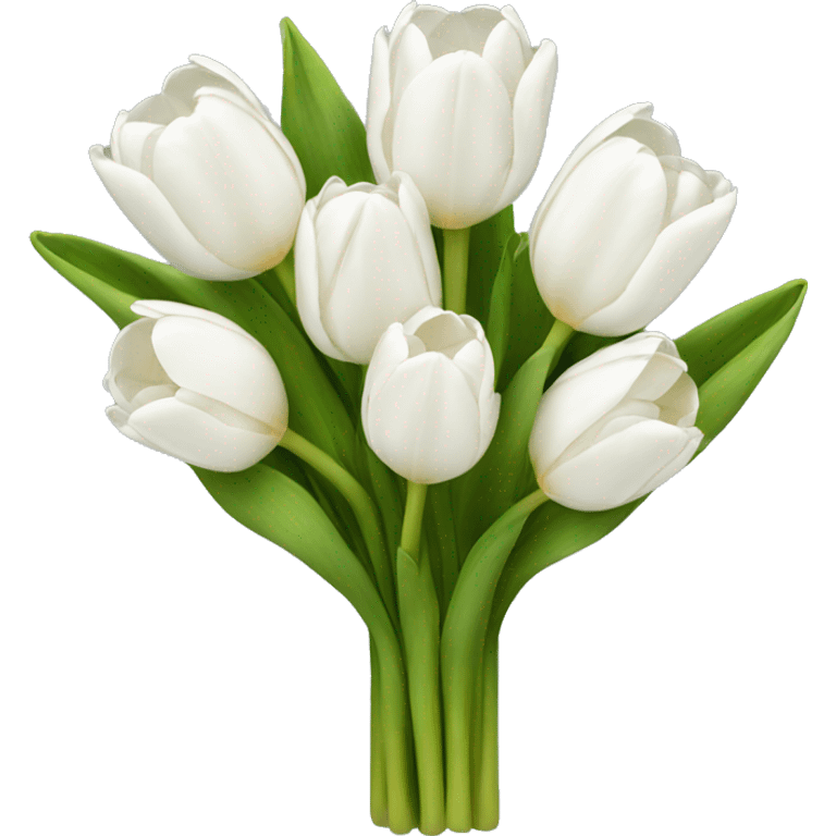 white tulip bouquet emoji