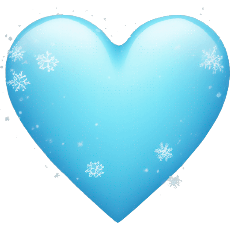 Light blue heart with small snowflakes emoji