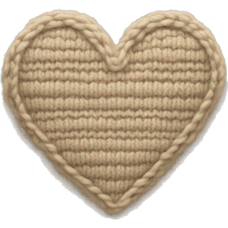 Knitted beige heart emoji