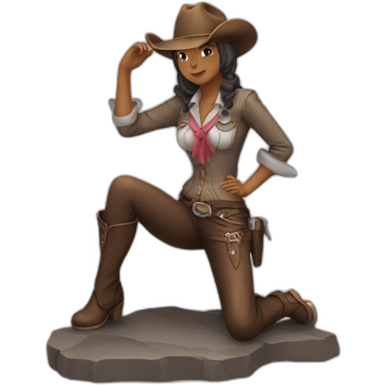 Anime cowgirl position statue emoji