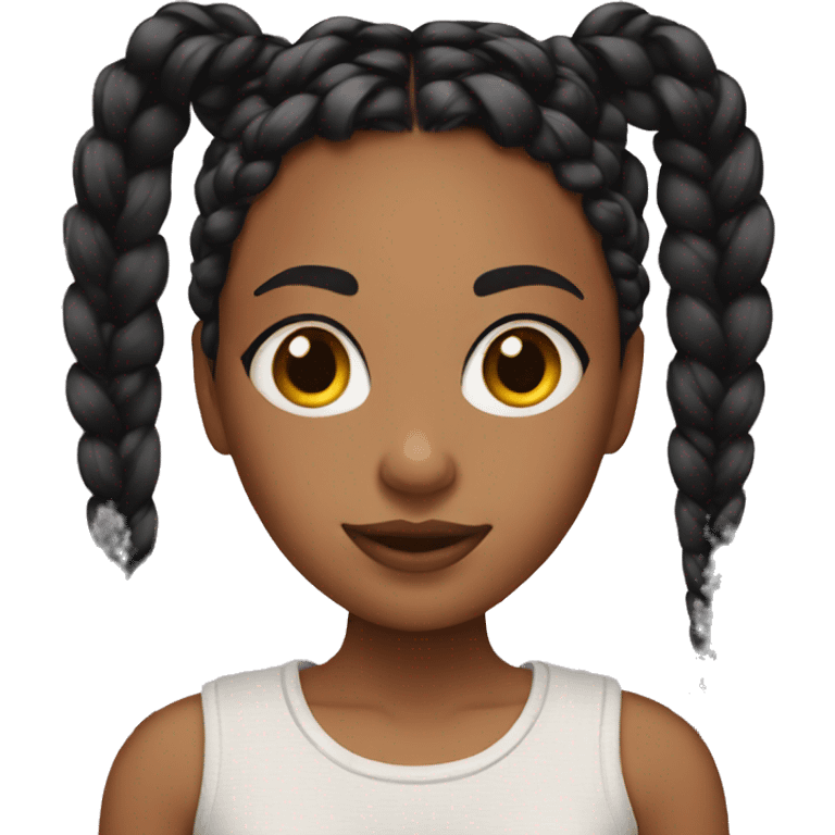 Girl with short box braids  emoji