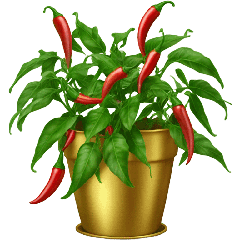 Chili plant in large gold pot emoji