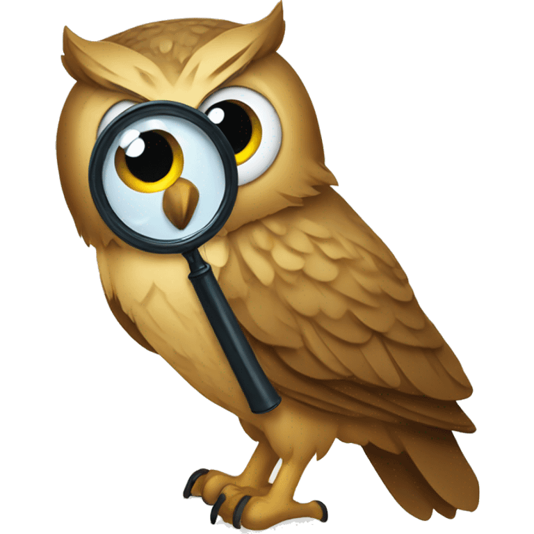 owl using a magnifying glass emoji